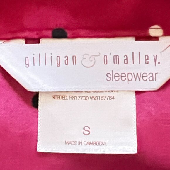 Gilligan & O'Malley Women's, Small, Red Polk-a-Dot, Long Sleeve Silky Shirt - Picture 5 of 5